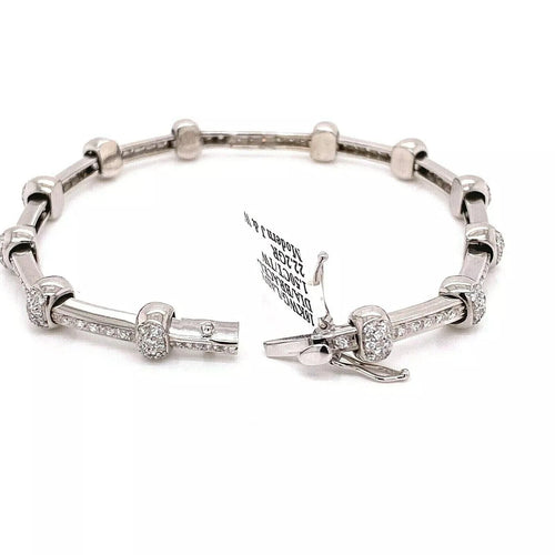 18k White Gold 1.50 CT Diamond Bracelet, 22.2gm, 7.5", S105710
