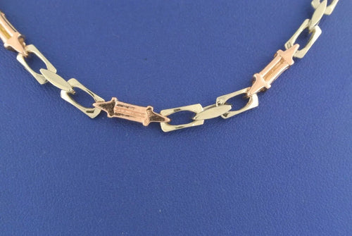 Fancy Men's 14k White & Rose Gold Chain Necklace, 47.8gm, 26 Inches, S104512
