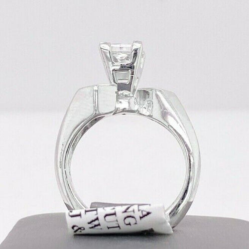 Platinum 1.25 CT Princess Cut Diamond Engagement Ring, 10.3gm, Size 4.5
