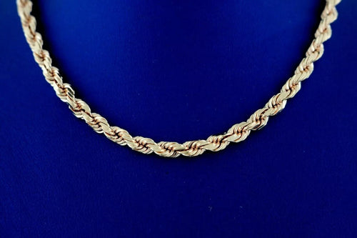 14k Rose Gold Men's Rope Chain Necklace, 52gm, 4.5mm, 28", S104951