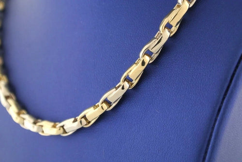 14k Two Tone Gold Fancy Men's Chain Necklace, 26", 76.7gm, S104305
