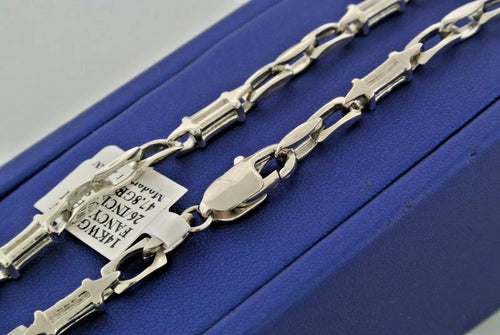 Fancy Men's 14k White Gold Chain Necklace, 47.8gm, 26 Inches, S104511