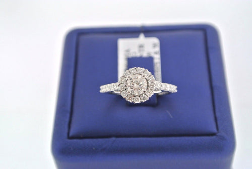 Round Halo Design 14kt W.G. 1.25 CT Diamond Engagement Ring 3.8gm