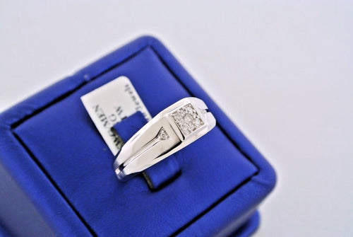 14k White Gold 0.50 CT Diamond Men's Ring, 5.5gm, Size 10.5