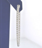 14k White Gold 4.00 CT Diamond Inside Out Oval Hoop Earrings, 12.2gm,