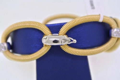 Fancy 18k Two-Tone Gold 1.40 CT Diamond Ladies Bracelet 27.7gm, 7 Inches, S13322