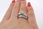 14k White Gold 1.50 CT Diamond Engagement Ring Set, 5.9gm, Size 6.75