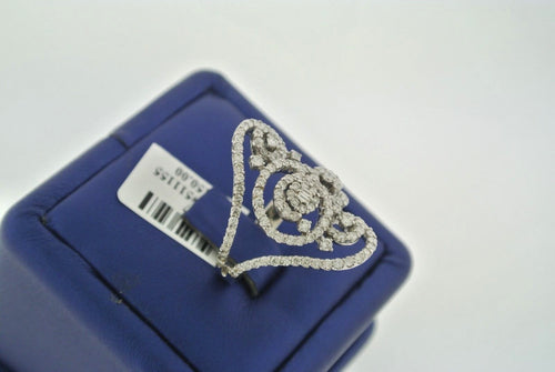 Fancy 18k White Gold 2.00CT Baguette & Round Cut Diamond Ladies Ring