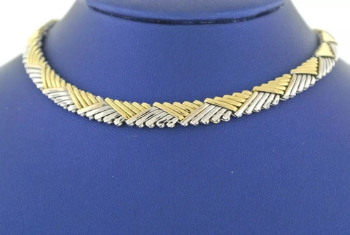 Fancy 18k Two-Tone Gold Necklace, 24.6gm, 16 Inches, S103204