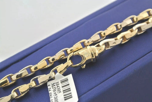 14k Two Tone Gold Fancy Men's Chain Necklace, 26", 76.7gm, S104305