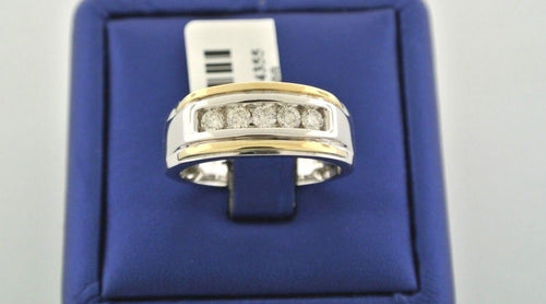 10k Two Tone Gold 0.75 CT Diamond Men's Band, 7.2gm, Size 10