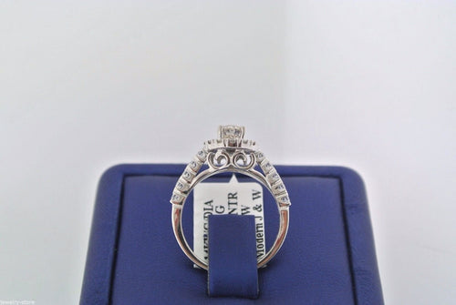 Round Halo Design 14kt W.G. 1.25 CT Diamond Engagement Ring 3.8gm