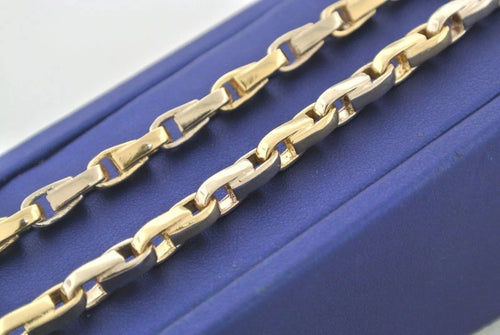 14k Two Tone Gold Fancy Men's Chain Necklace, 26", 76.7gm, S104305
