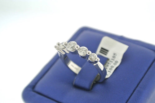 SOLID 14K WHITE GOLD 0.85 CT ROUND CUT DIAMONDS LADIES RING SIZE 7