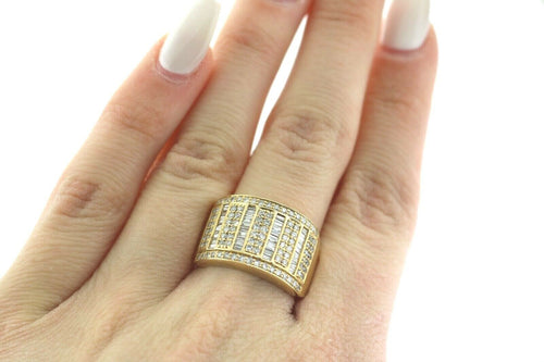 14k Yellow Gold 1.00 CT Diamond Wide Band, 7gm, Size 7, S103236