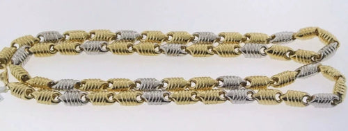 14kt Two-Tone Gold Men's Fancy Chain Necklace 26 Inches, 32.2gm, S13267