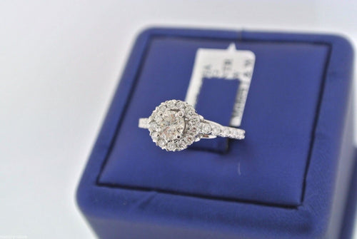 Round Halo Design 14kt W.G. 1.25 CT Diamond Engagement Ring 3.8gm