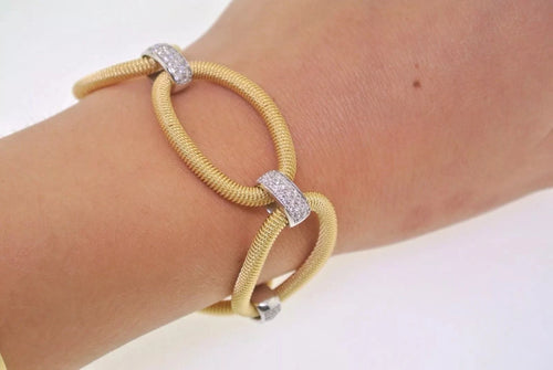 Fancy 18k Two-Tone Gold 1.40 CT Diamond Ladies Bracelet 27.7gm, 7 Inches, S13322