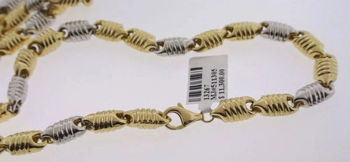14kt Two-Tone Gold Men's Fancy Chain Necklace 26 Inches, 32.2gm, S13267
