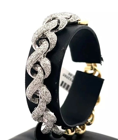 Synthesis 18K Yellow & White Gold, 2.85 Ct diamond Estate Bracelet, 47g S107988