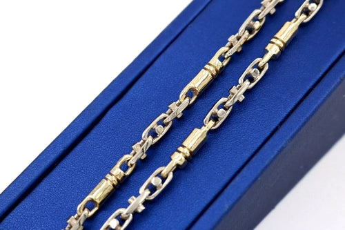 14K Two Tone Gold Fancy Chain Necklace, 77.6gm, 26", S105174