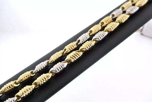 14kt Two-Tone Gold Men's Fancy Chain Necklace 26 Inches, 32.2gm, S13267
