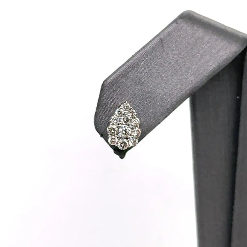 Movado Platinum 0.75 CT Diamond Cluster Pear Shape Stud Earrings, 1.8g, S15627