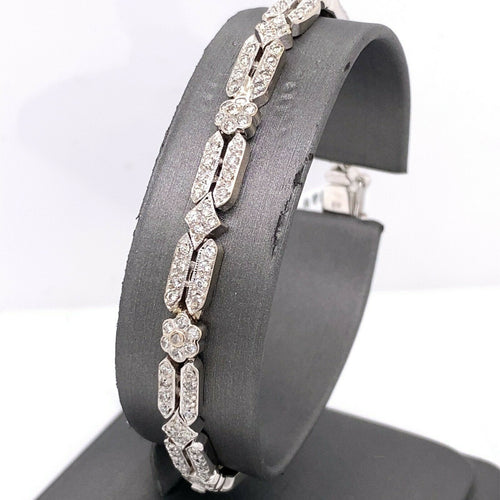 18k White Gold 2.00 CT Diamond Ladies Bracelet