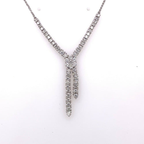 14k White Gold 1.50 CT Diamond Fancy Ladies Necklace