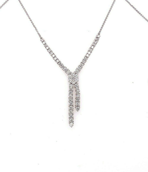 14k White Gold 1.50 CT Diamond Fancy Ladies Necklace