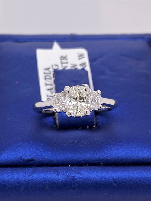 Platinum 1.00 CT Oval Diamond Engagament Ring