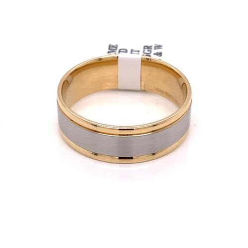 14k Two Tone Gold Comfort Fit Men's Wedding Band