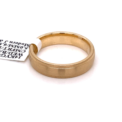 14k Yellow Gold Men's Comfort Fit Wedding Band