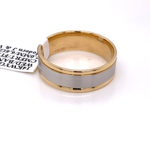 14k Two Tone Gold Comfort Fit Men's Wedding Band
