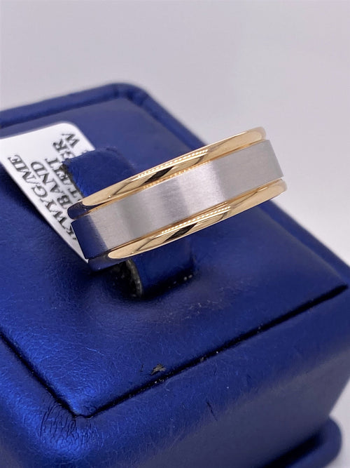 14k Two Tone Gold Comfort Fit Men's Wedding Band