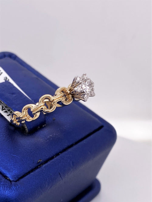 Estate 14k Yellow Gold 0.50 CT Diamond Engagement Ring