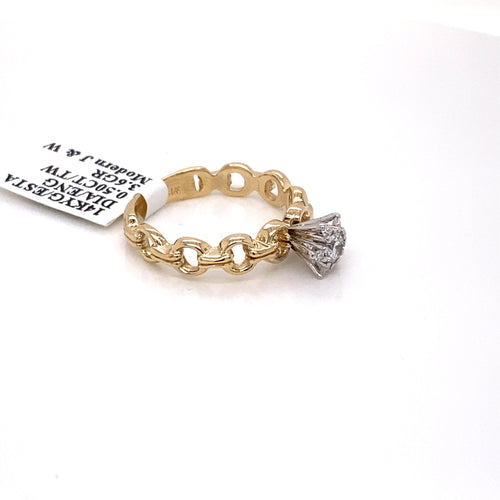 Estate 14k Yellow Gold 0.50 CT Diamond Engagement Ring