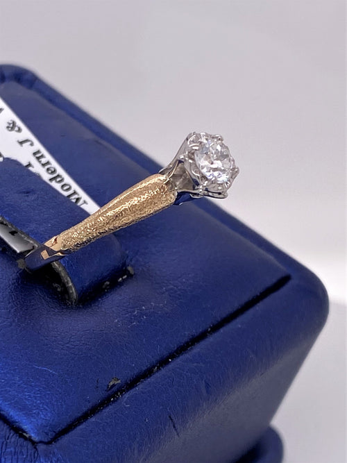 Estate 14k Yellow Gold 0.45 CT Diamond Engagement Ring W/ Arthritis Shank