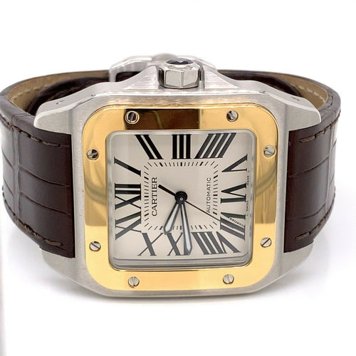 Cartier Santos 100 Midsize Steel & 18k Yellow Gold W20107X7