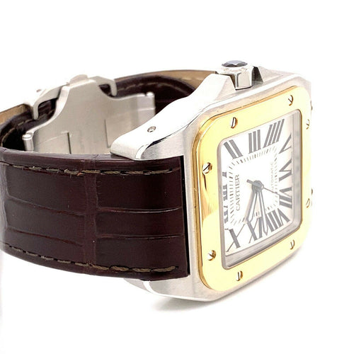 Cartier Santos 100 Midsize Steel & 18k Yellow Gold W20107X7