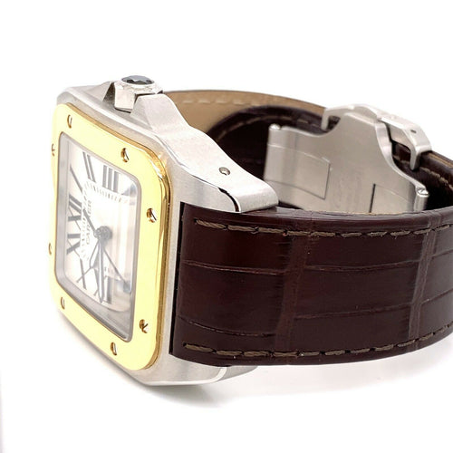 Cartier Santos 100 Midsize Steel & 18k Yellow Gold W20107X7