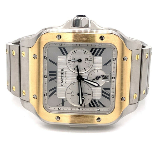 Cartier Santos Chronograph XL Steel & 18k Yellow Gold W2SA0008