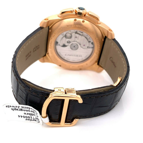 Cartier Calibre de Cartier Chronograph 18k Rose Gold W7100044