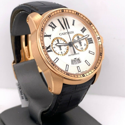 Cartier Calibre de Cartier Chronograph 18k Rose Gold W7100044