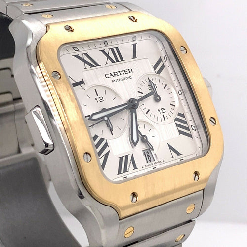 Cartier Santos Chronograph XL Steel & 18k Yellow Gold W2SA0008