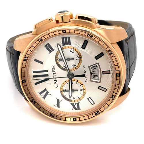 Cartier Calibre de Cartier Chronograph 18k Rose Gold W7100044