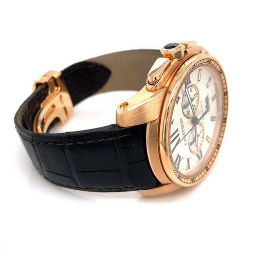 Cartier Calibre de Cartier Chronograph 18k Rose Gold W7100044