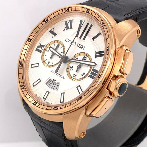 Cartier Calibre de Cartier Chronograph 18k Rose Gold W7100044