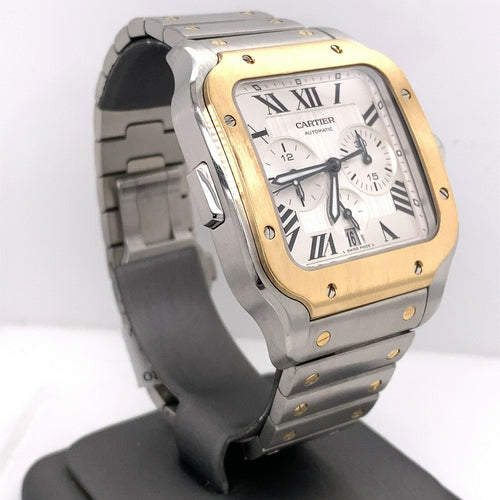 Cartier Santos Chronograph XL Steel & 18k Yellow Gold W2SA0008