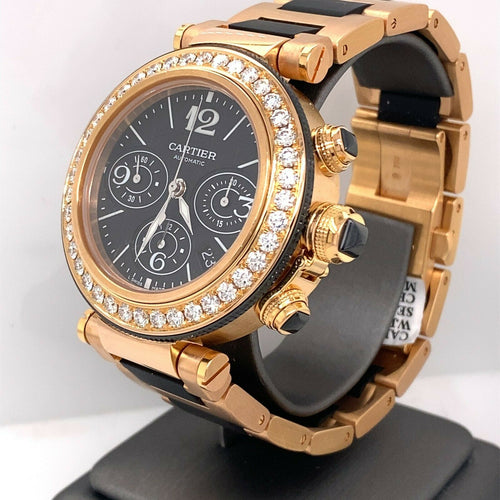 Cartier Pasha Seatimer 42 mm Chronograph 18k Pink Gold & Diamond MJ13000M WJ13000M